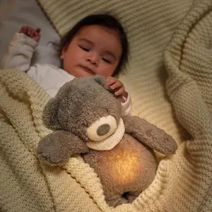 Nattou Sleepy Nachtlicht Kuschtier Bär Grau