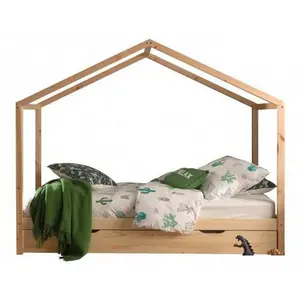 Vipack Hausbett Dallas Bett ZH 90 x 200 cm Natur + Ausziehbett günstig