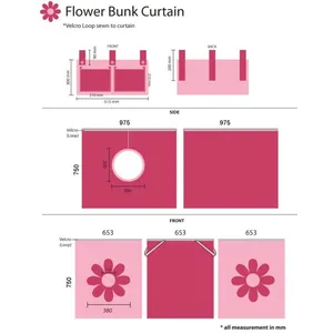 Vipack Rosa Vorhang mit Blumenmuster für Kinderzimmer, Ergänzung zu Pi... günstig