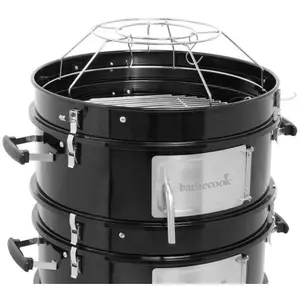 Barbecook Oskar M Smoker Holzkohlegrill aus Emaille schwarz D44 cm