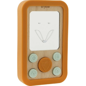 Trixie Holz Baby Telefon mit Silikon - sensorisches Spielzeug Mr. Fox