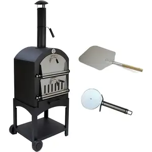 VARAN Bc-elec - HPO01 Pizza-Ofen 157x50x64cm Pizza-Ofen mit Holzkohle,...