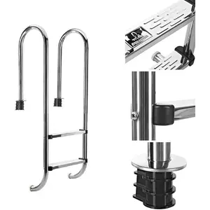 Bcelec Bc-elec - PL002 Schwimmbadleiter mit 2 Sprossen aus Edelstahl 304SS, 133cm, Schwimmbadtreppe mit 2 Stufen. günstig