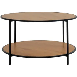 Couchtisch in Eichenoptik mit schwarzen Beinen House Nordic Vita 80x80x45 cm günstig