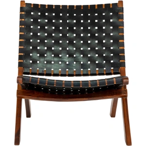 EBUY24 Klappstuhl aus Leder mit Teakholzbeinen House Nordic Perugia 74x66x73 cm günstig