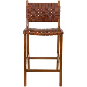 Thekenstuhl aus Leder mit Teakholzbeinen House Nordic Perugia 45,5x46x... günstig