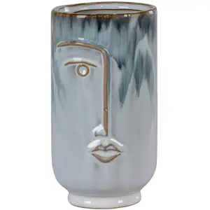 Runde Keramikvase mit Gesicht House Nordic 9,5x9,5x17 cm günstig