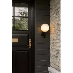 Nuura Außen-Wandlampe Miira, Ø 20 cm, schwarz/opal
