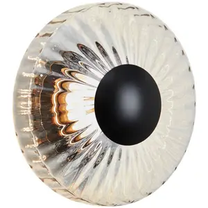 LED-Außenwandleuchte New Wave Optic, Glas, Ø 26 cm, IP65