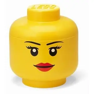 Lego mini-figure head container   girl