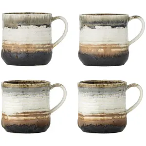 Bloomingville, Tasse, Deana Krus, Multifarvet, Stentøj (380 ml, 2x)