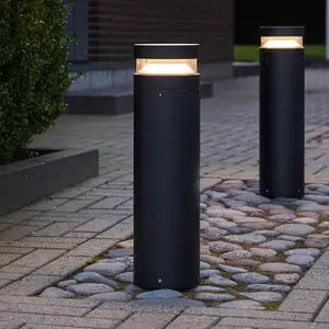 LOOM DESIGN LED-Wegeleuchte Baldur, schwarz, Höhe 60 cm, Alu