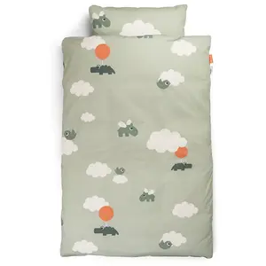 Bettwäsche für Kinder Done by Deer Happy clouds Vert 100x140 cm / 40x6... günstig