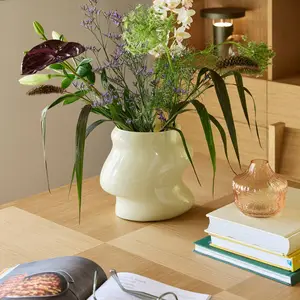 Vase Lote, sandfarben, Höhe 20 cm, Glas günstig