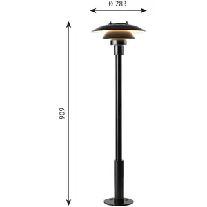 Louis Poulsen Wegelampe PH 3-2 1/2, schwarz, 91 cm Edelstahl