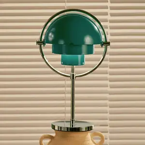 GUBI Akku-Tischleuchte Multi-Lite, chrom/blaugrün, 30 cm