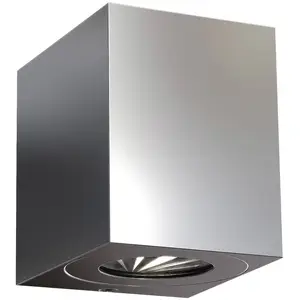 LED-Außenwandlampe Canto Kubi 2, 10 cm, edelstahl