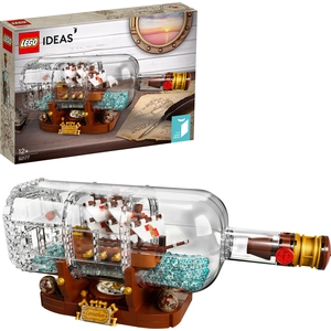 LEGO 92177 Ideas Schiff in der Flasche, Modellbausatz eines Schiffs zu...