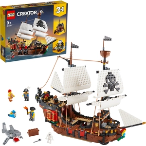 LEGO Creator 3-in-1 Piratenschiff Set, Spielzeug mit 3 Baumöglichkeite...