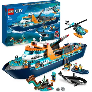 LEGO 60368 City Arktis-Forschungsschiff, großes schwimmfähiges Spielze...