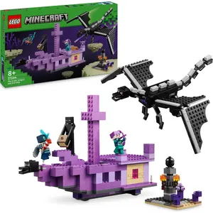LEGO Minecraft Der Enderdrache und das Endschiff, Action-Spielzeug und...