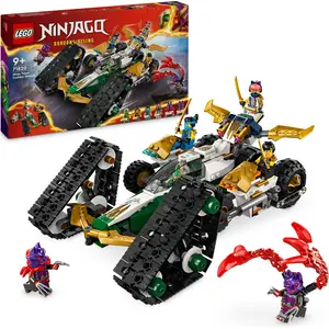 LEGO NINJAGO Kombi-Raupe des Ninja-Teams, 4-in-1-Set mit Gleiter, Renn...