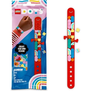 LEGO 41953 DOTS Regenbogen Armband mit Anhängern, DIY Bastelset