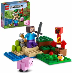 LEGO 21177 Minecraft Der Hinterhalt des Creeper, Spielzeugset mit Stev...