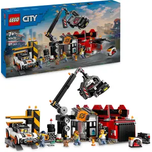 LEGO City Schrottplatz mit Autos - Spielzeug mit Schrottpresse und Kra...