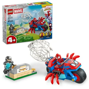 Lego Spidey Auf Seinem Motorrad Gegen Rhino Bauspiel