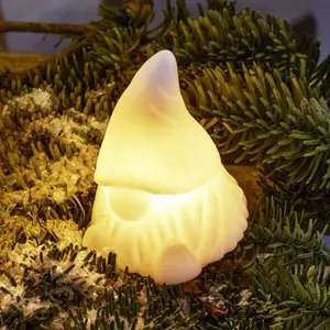 LED-Dekofigur Coco, weiß, Höhe 13 cm, Wachs, Batteriebetrieb