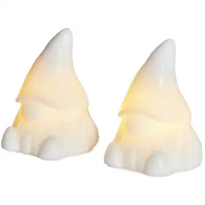 LED-Dekofigur Coco, weiß, Höhe 10 cm, 2er-Set Wachs Batterie
