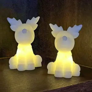 LED-Dekofigur Naja, weiß, Höhe 9 cm, 2er-Set, Wachs Batterie