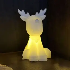 LED-Dekofigur Naja, weiß, Höhe 12 cm, Wachs, Batteriebetrieb