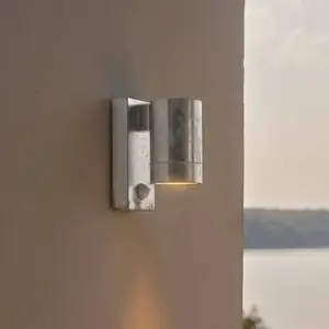 Außenwandleuchte Tin Maxi Sensor verzinkt, Stahl, IP54, GU10