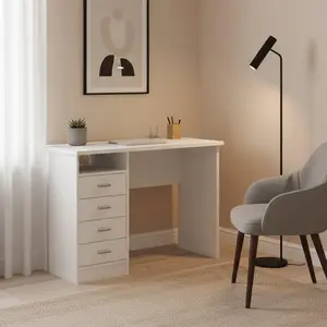 BUT Schreibtisch - Weiß 110x49 h76h cm günstig
