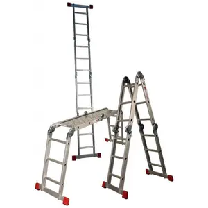 Jumbo Stillads, Leiter + Gerüst, JUMBO universalstige 4+3 trin med platform (Mehrzweckleiter)