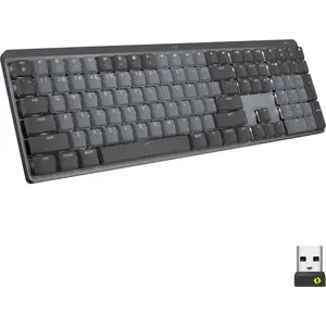 Logitech MX Mechanical, Volle Größe (100%), Kabellos, RF Wireless + Bl...
