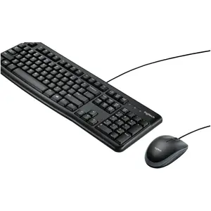 Logitech MK120, Kabelgebunden, USB, AZERTY, Schwarz, Maus enthalten