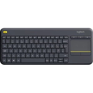Logitech K400 Plus, Mini, Kabellos, RF Wireless, QWERTY, Schwarz