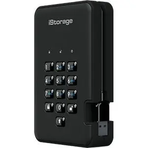 iStorage diskAshur2 256-bit 3TB USB 3.2 secure encrypted hard drive - ...