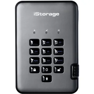 iStorage diskAshur PRO2 256-bit 500GB USB 3.2 secure encrypted hard dr...