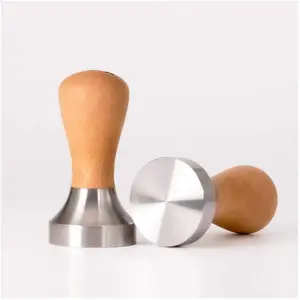 Rokit ROK Buchenholzstampfer 49,7 mm, Zubehör Kaffeemaschinen, Silber
