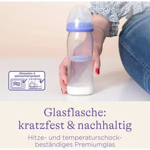 Lansinoh Babyflasche mit NaturalWave®Sauger M, Glas, Weithals, 240 ml günstig