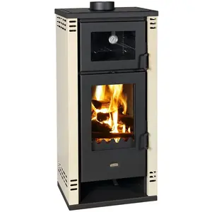 Holzofen mit Backfach Prity K2 GT F 8,1 kW, Elegantes Design, Elfenb... günstig