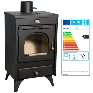 Holzofen Prity K1 R 9,5 kW, Kompakt, Graphitschwarz, günstig