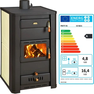 Holzofen PRITY S3 W21 mit Wasserwärmetauscher Zentralheizung Ofen - 21.2 Kw günstig