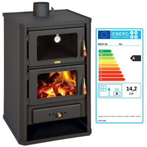 - Holzofen PRITY FG 14,2 kW mit Backofen Kaminofen Heizen Kochen günstig