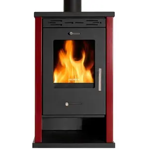 Prometey Kaminofen EKO 3 Holzofen 8,5 kW Bordeaux Stahl Ecodesign A+ 8... günstig