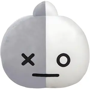 Plüschkissen, weicher Plüsch, 32 cm, Grau-Weiß, Aurora, BT21 VAN